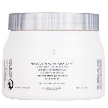 Kérastase Spécifique Masque Hydra-Apaisant 500ml – Masque hydratant protecteur cheveux sensibilisés, cuir chevelu apaisé et fibre revitalisée