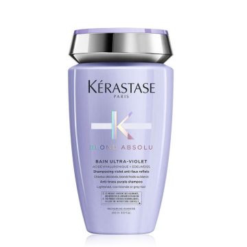 KERASTASE Blond Absolu Bain Ultra-Violet - Shampooing violet anti faux-reflets cheveux décolorés, blonds froids ou blancs