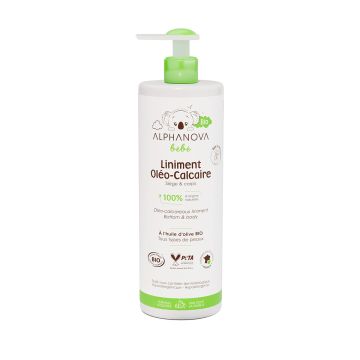 ALPHANOVA Bébé - Liniment oléo-calcaire nettoyant BIO siège et corps du bébé - 400ml