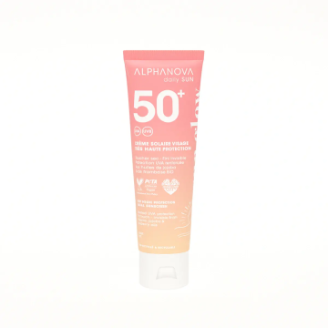 ALPHANOVA Daily Sun - Crème solaire visage BIO très haute protection SPF50+ pour peaux sensibles - 50ml