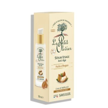 LE PETIT OLIVIER Huile d'Argan - Sérum visage anti-âge lissant raffermissant pour tous types de peaux - 30ml
