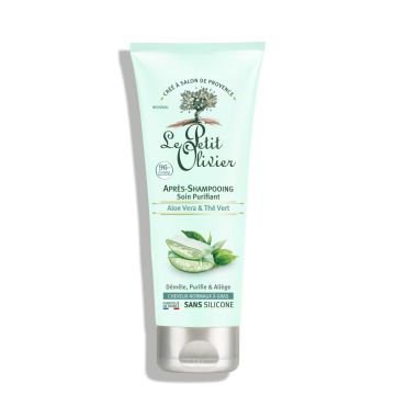 LE PETIT OLIVIER Aloe Vera & Thé Vert - Après-shampooing purifiant pour cheveux normaux à gras - 200ml
