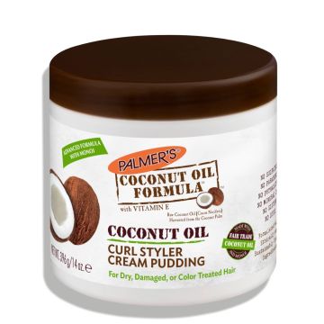 Coconut Oil Formula Curl Styler Cream Pudding Crème Boucles palm37-cbc396