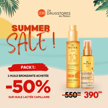 NUXE - PACK PROMO Huile Bronzante + Huile Lactée Capillaire.