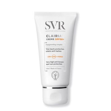 SVR Clairial Crème SPF50+ - Crème solaire très haute protection SPF50+ anti-taches pour tous types de peaux - 50ml