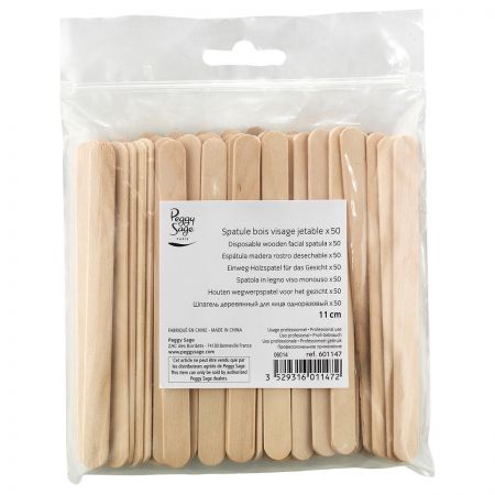 PEGGY SAGE Spatules jetables en bois pour le visage - 11cm - 50 pièces