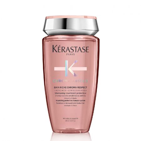 KERASTASE Chroma Absolu Bain Riche Chroma Respect - Shampooing nourrissant protecteur cheveux colorés sensibilisés ou abîmés, moyens à épais