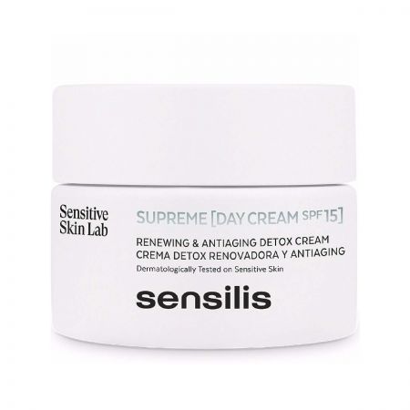 SENSILIS Supreme [Day Cream SPF15] Renewing & Antiaging Detox Cream - Crème de jour anti-âge régénérante pour peaux normales à sèches - 50ml