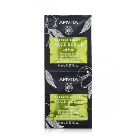 APIVITA Face Scrub Olive - Gommage visage exfoliation profonde à l'olive - 2x8ml