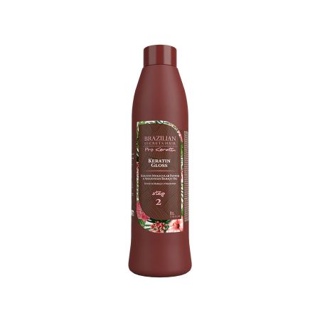 BRAZILIAN SECRETS HAIR Gloss - Lissage professionnel à la kératine réparateur brillance intense pour cheveux frisés crépus - 1L