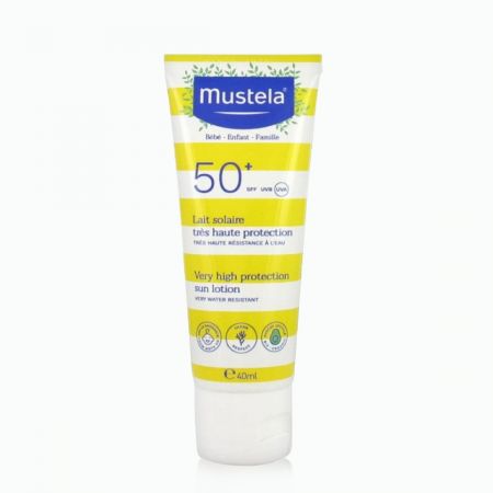 MUSTELA Lait Solaire - Très haute protection SPF50+ adapté à la peau du bébé et de l'enfant