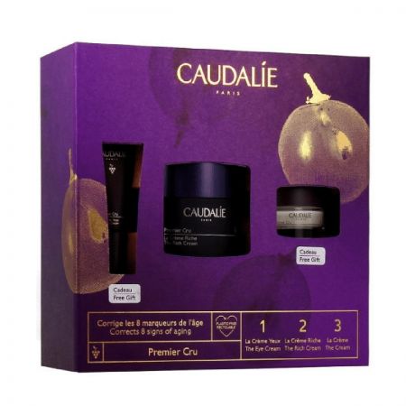 CAUDALIE Coffret Premier Cru - La crème anti-âge 50ml + la crème yeux 5ml + la crème 15ml OFFERTES - Édition 2024