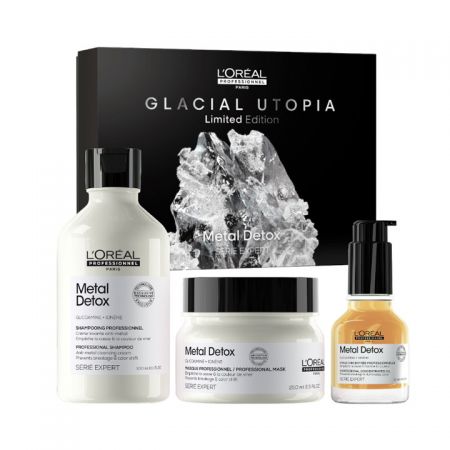 L'ORÉAL PROFESSIONNEL Metal Detox Coffret Glacial Utopia Trio pour cheveux colorés et sensibilisés