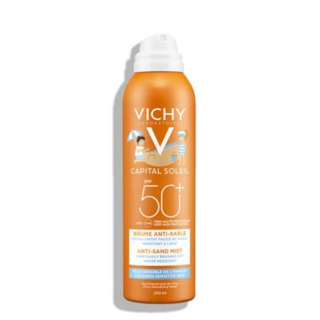 vichy capital soleil brume anti sable pour la peau sensible des enfants SPF50+ vhy46c-brm200